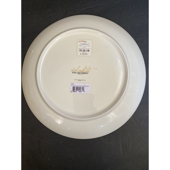 Kim Seybert Dinnerware Plates for sale | eBay Kim Seybert Shakti Opal Dinner Plate with Platinum Brushstroke 10.75\